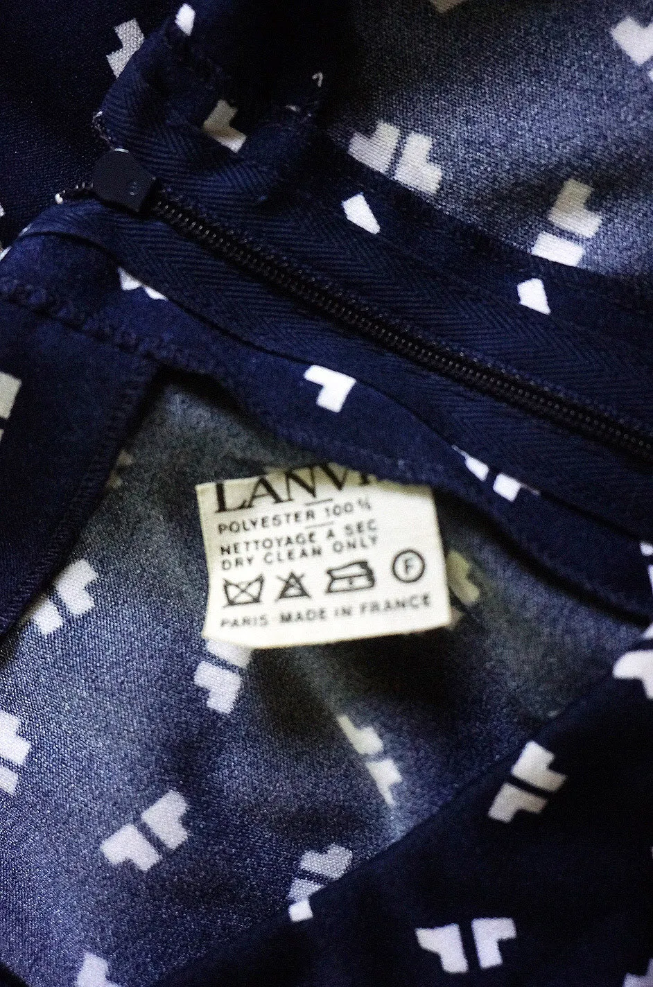 1970s Floral Logo Lanvin Maxi Dress