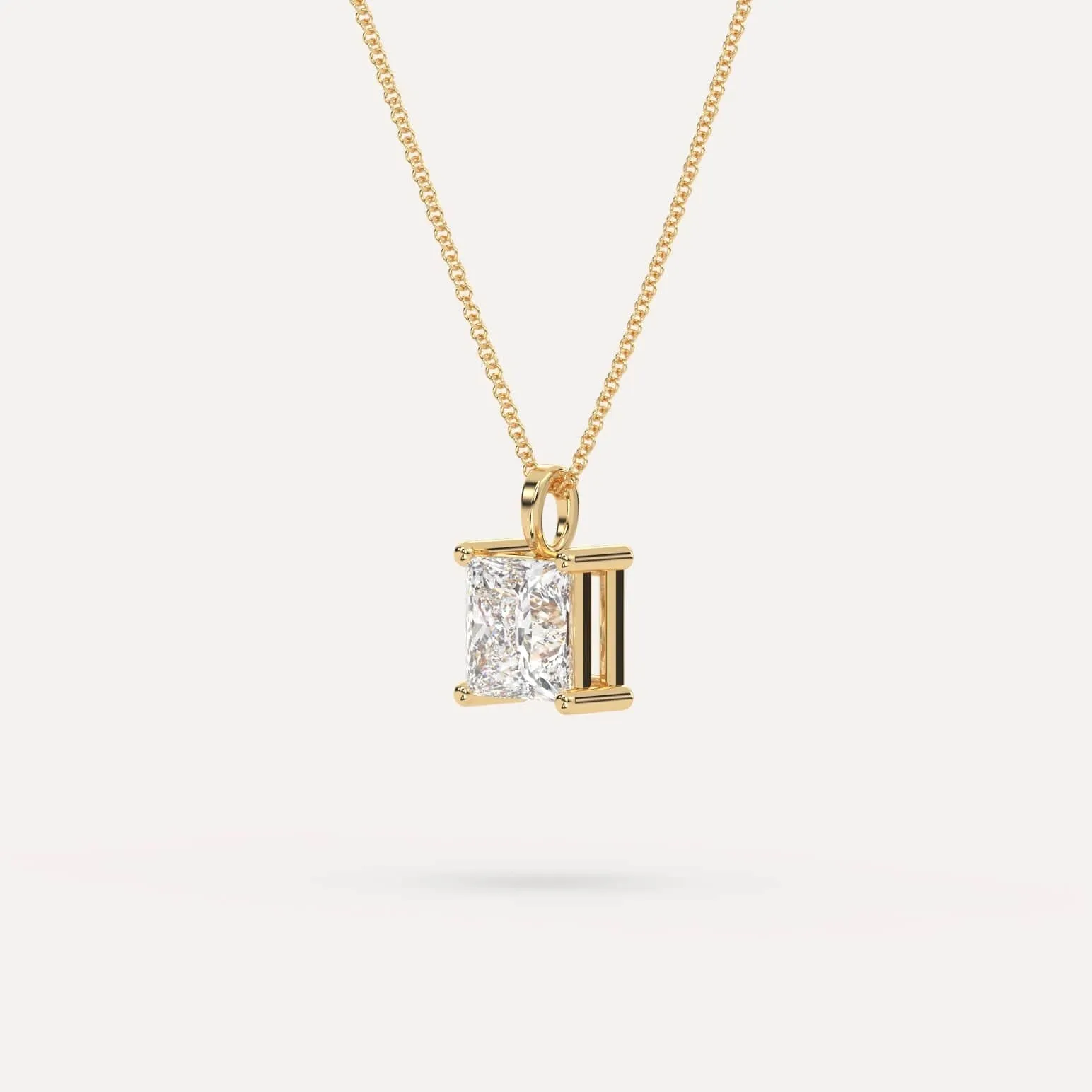 2 carat Princess Diamond Pendant Necklace