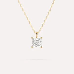 2 carat Princess Diamond Pendant Necklace