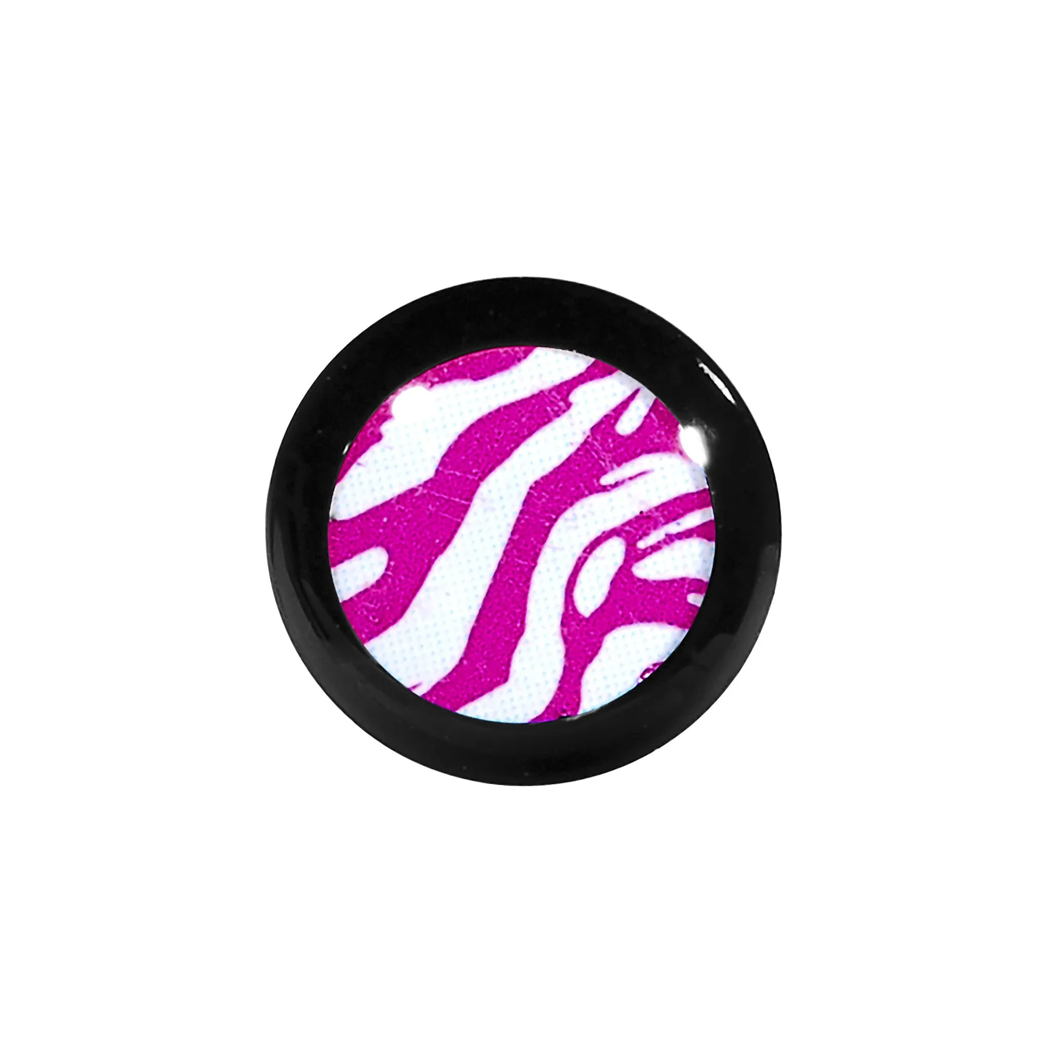 2 Gauge Acrylic Pink White Zebra Saddle Plug