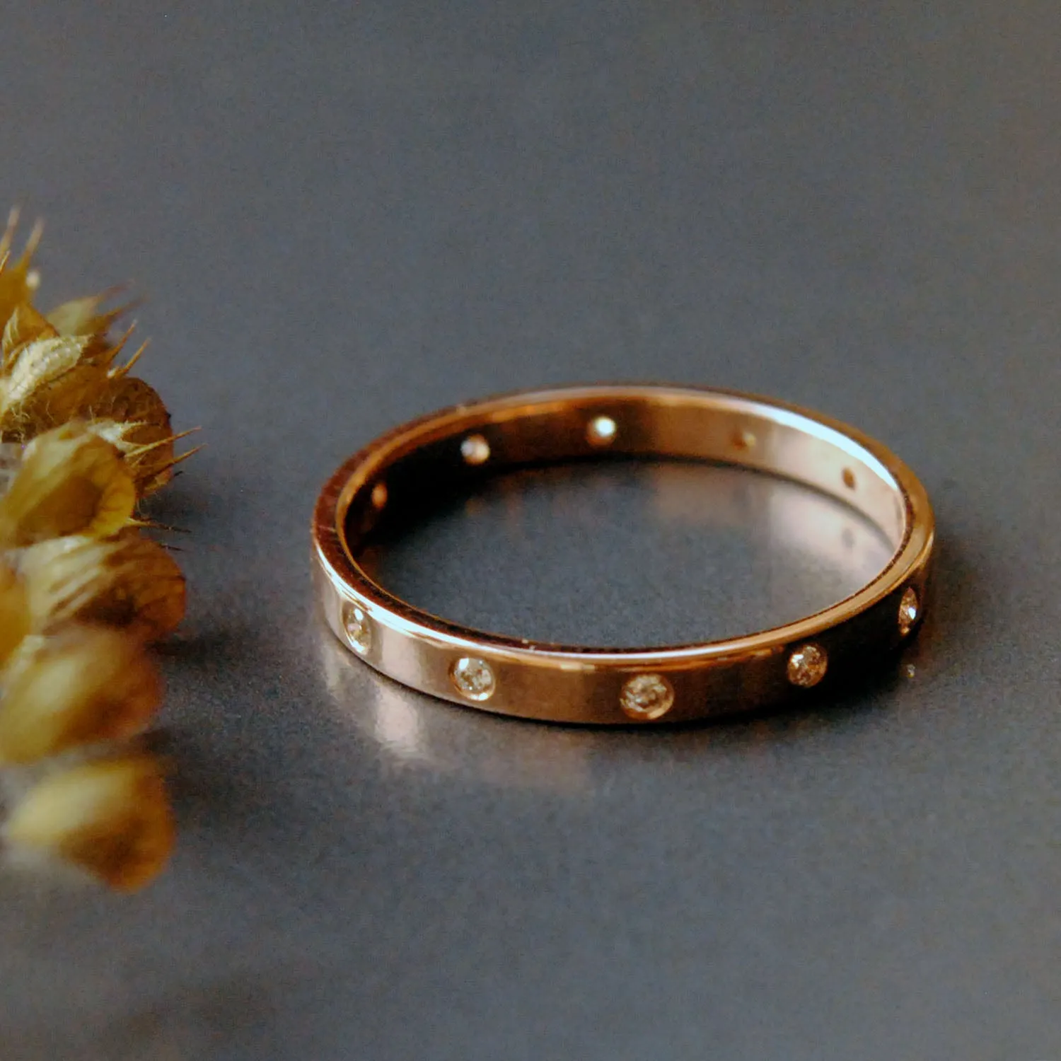 2mm Full Eternity Flush Set Diamond Band
