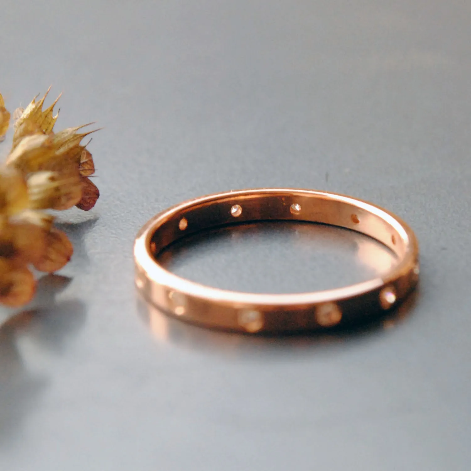 2mm Full Eternity Flush Set Diamond Band
