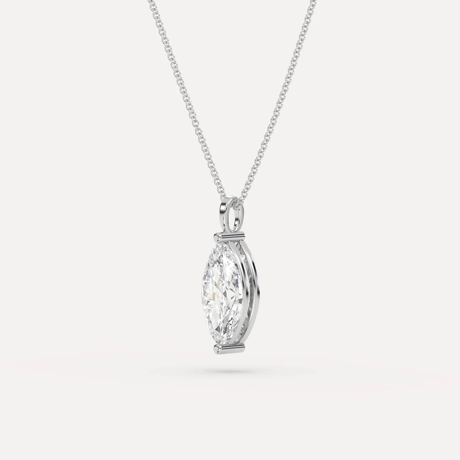 3 carat Marquise Diamond Pendant Necklace