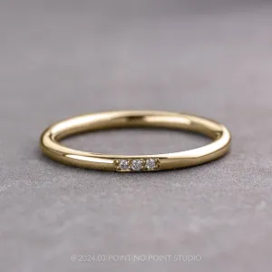 3 Diamond Round Wedding Band, 14k Yellow Gold