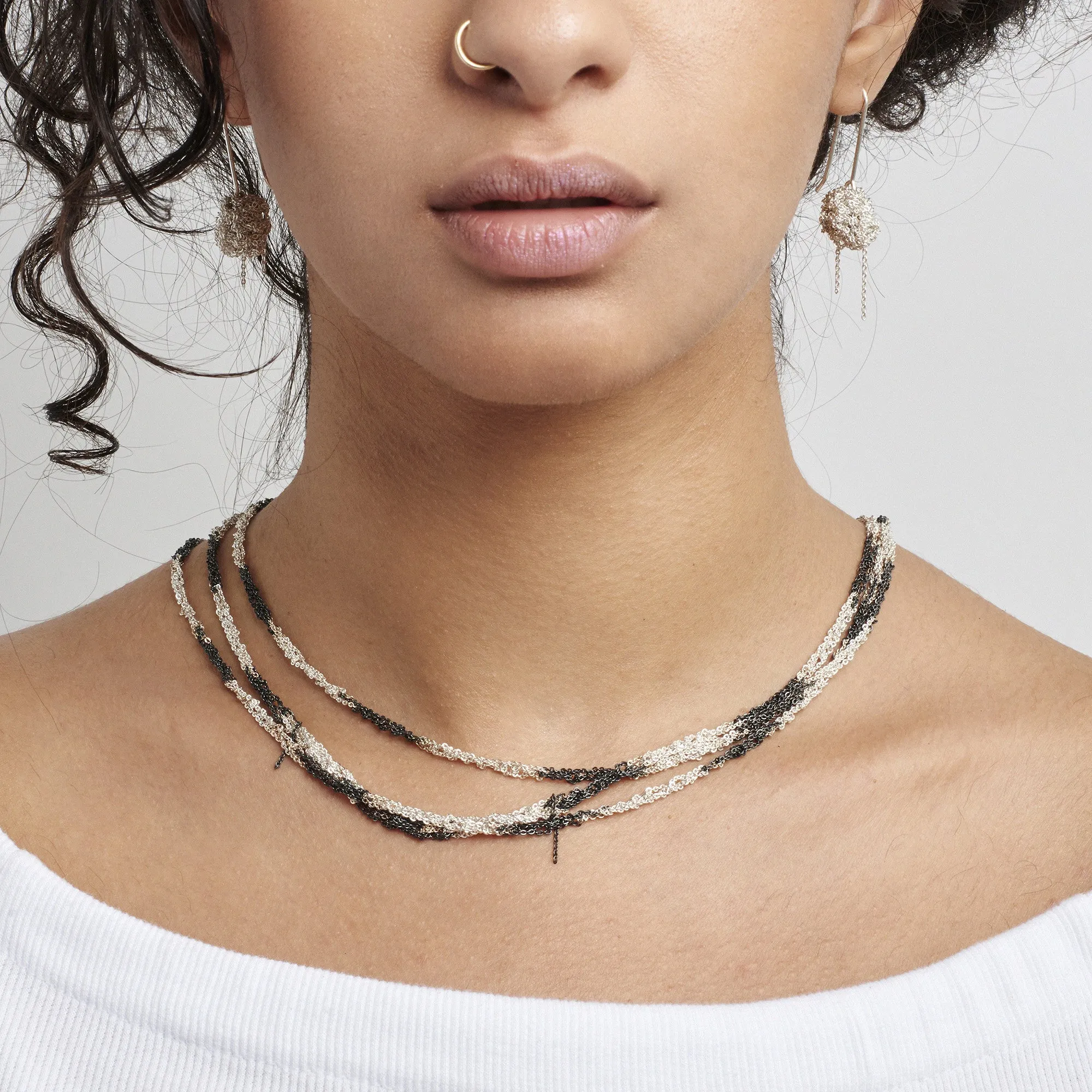 3-Tiered Simple Necklace in Silver
