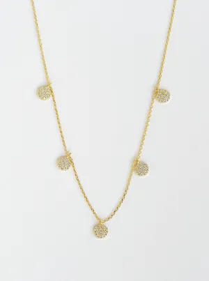 5 Mini CZ Disk Necklace