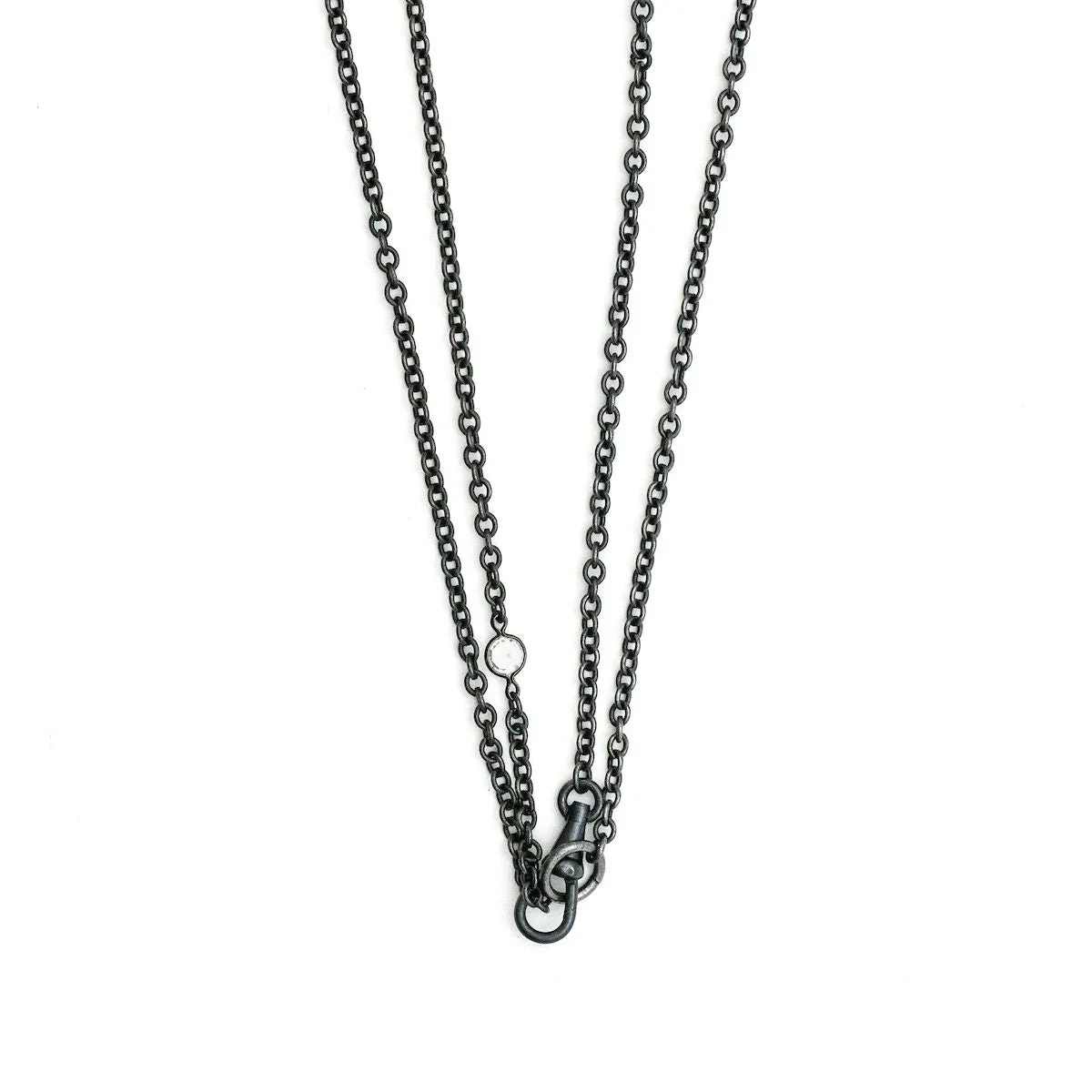 5 Stone Victorian Gunmetal Watch Chain