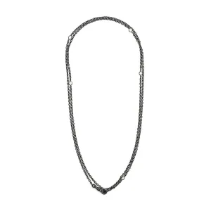 5 Stone Victorian Gunmetal Watch Chain