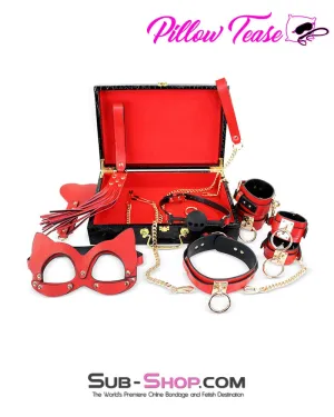 7874DL      Luxe 9 PC Naughty Kitten Bondage Fantasy Kit with Case