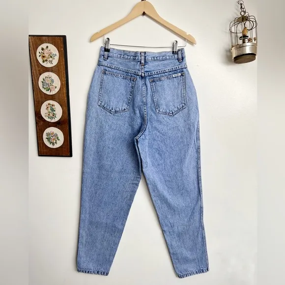 80s Bill Blass Front Pleat High Waisted Tapered Mom Jeans