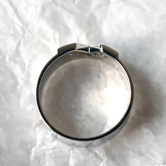 8mm Solid Gold His Wedding Band with Labradorite Set in V Cut