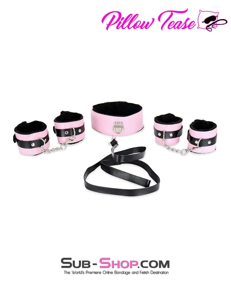 9023DL      8 Pc Purrfectly Pink Plush Bondage Fantasy Set