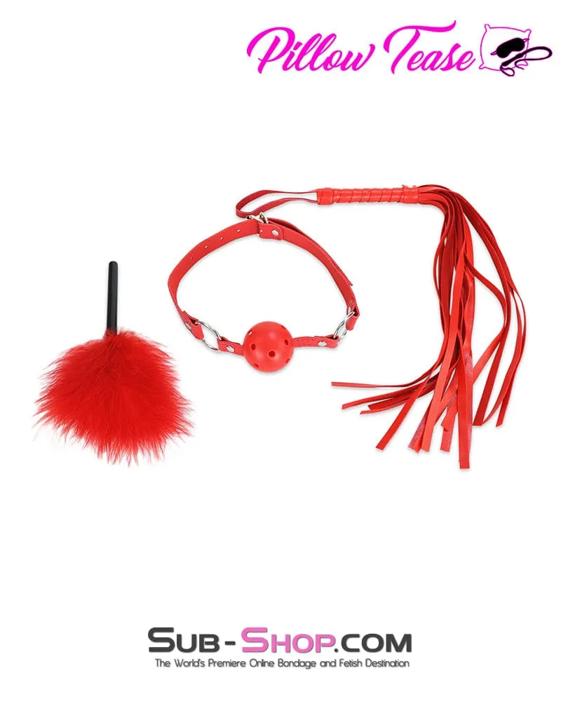 9868DL      Be Naughty 5 Pc Red Bondage Fantasy Kit