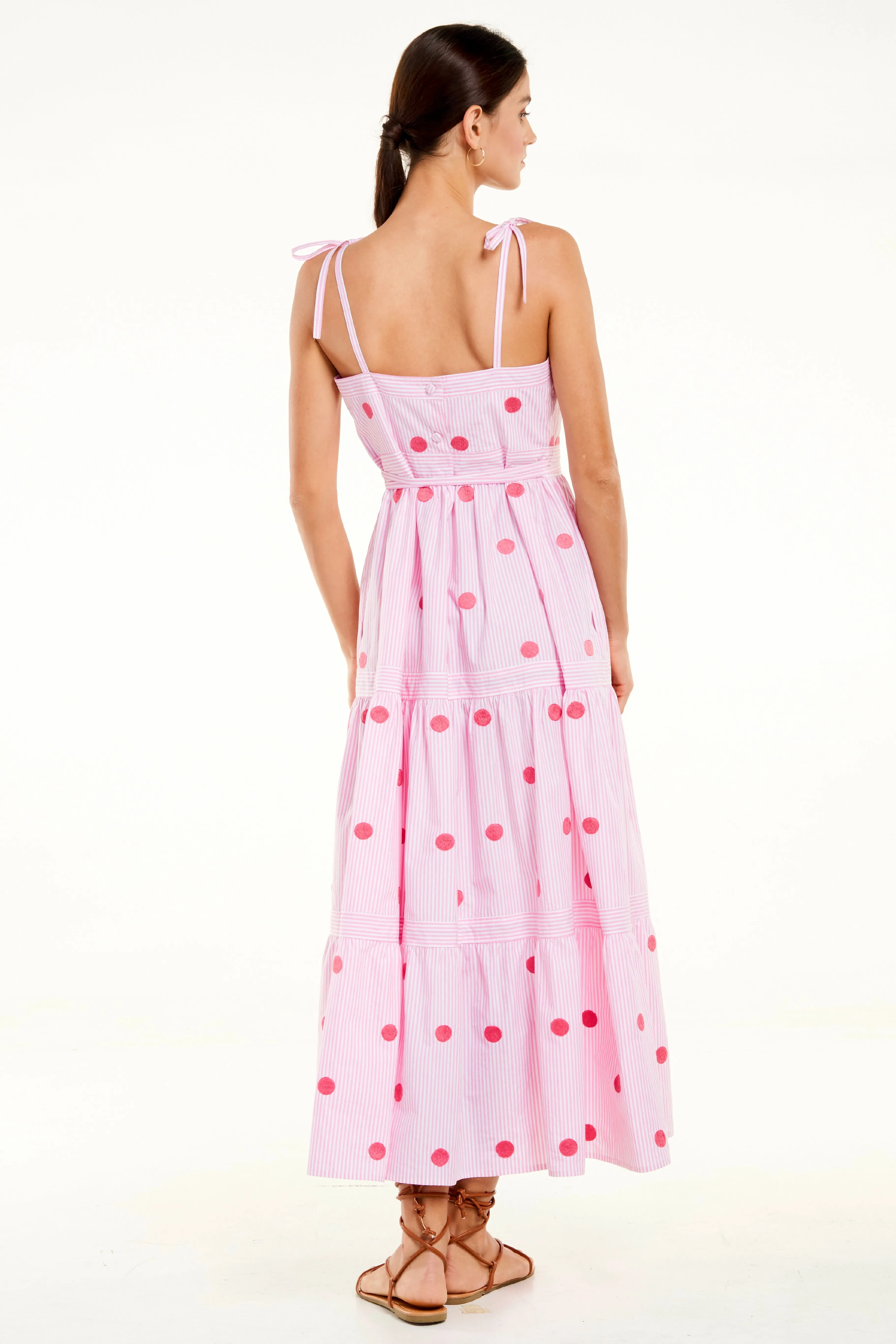 Adela Dress, Pink Stripe