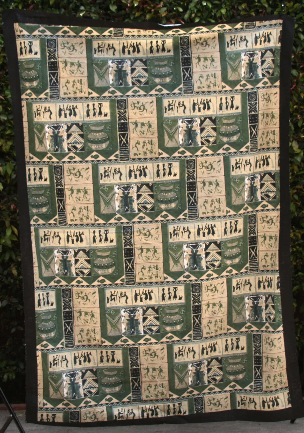 African Screen Print Zimbabwe Fabric 60" X 84" Vintage