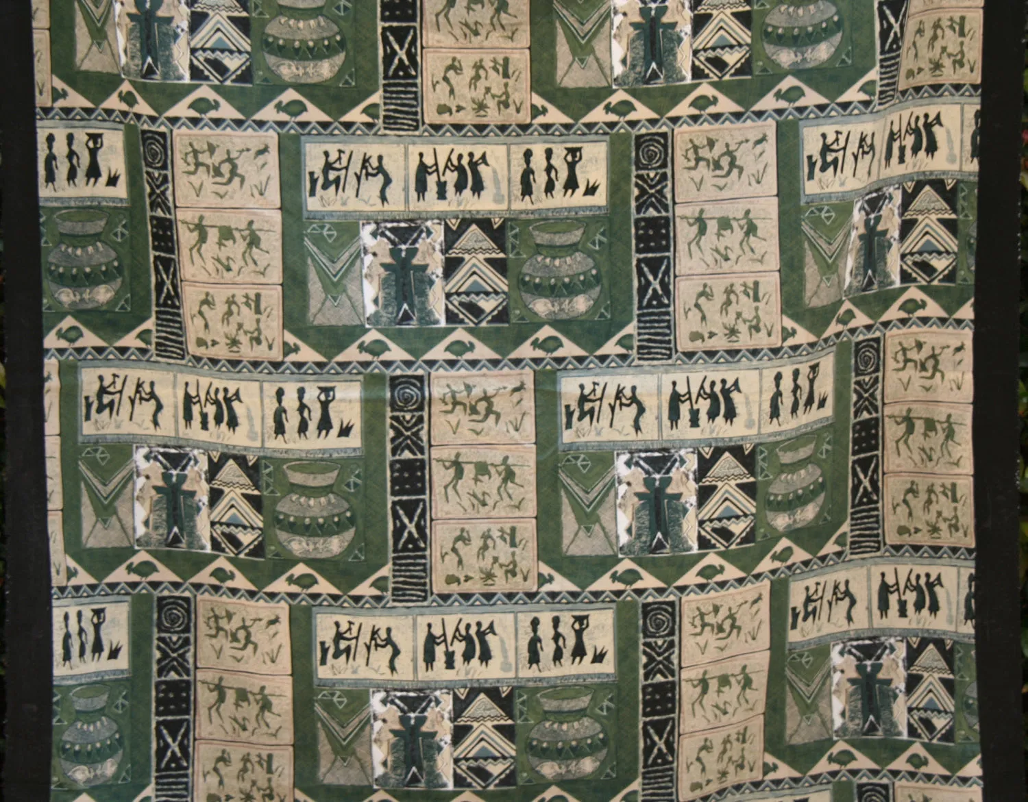 African Screen Print Zimbabwe Fabric 60" X 84" Vintage
