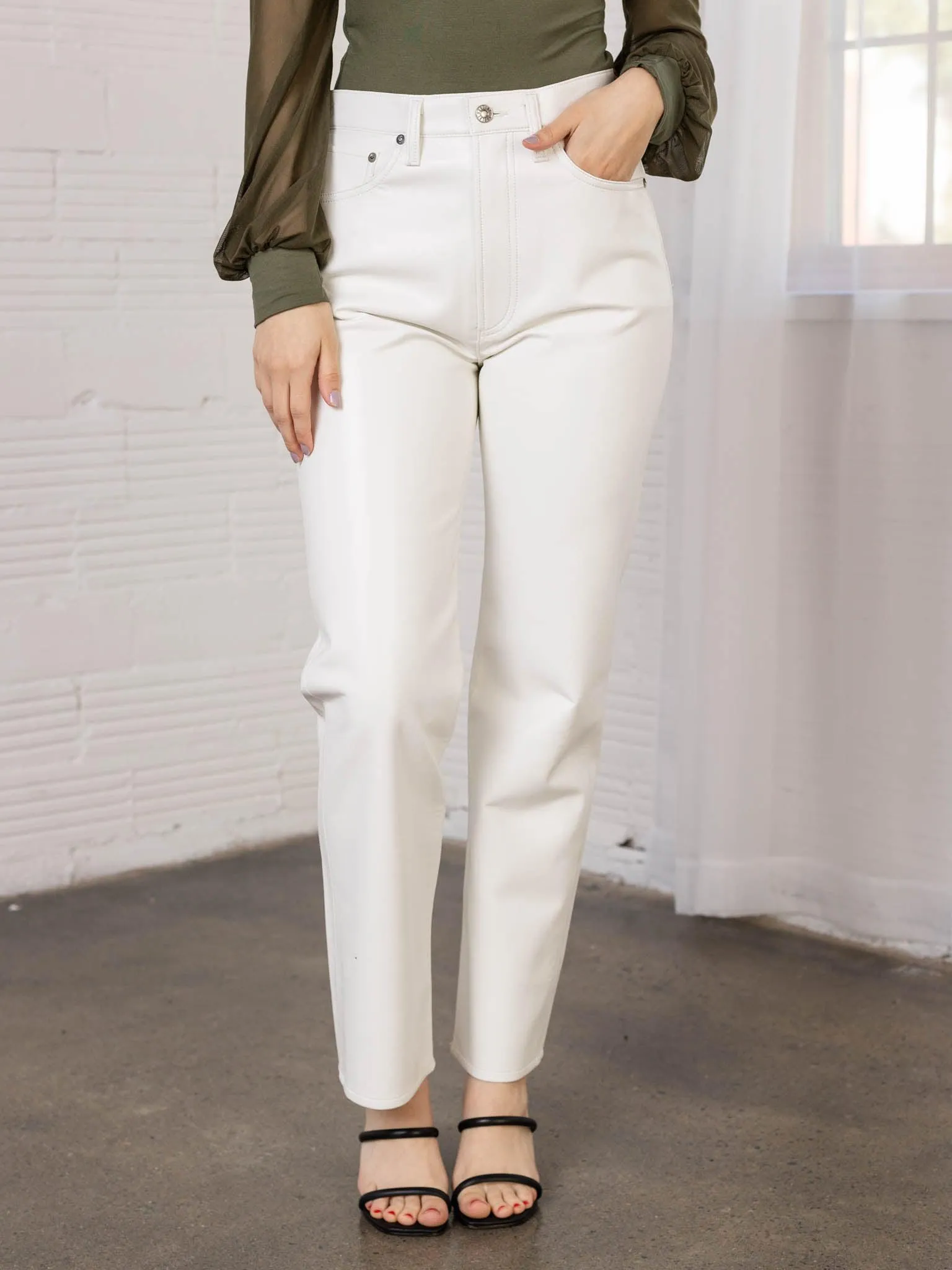 AGOLDE Lace Recycled Leather 90s Pinch Waist