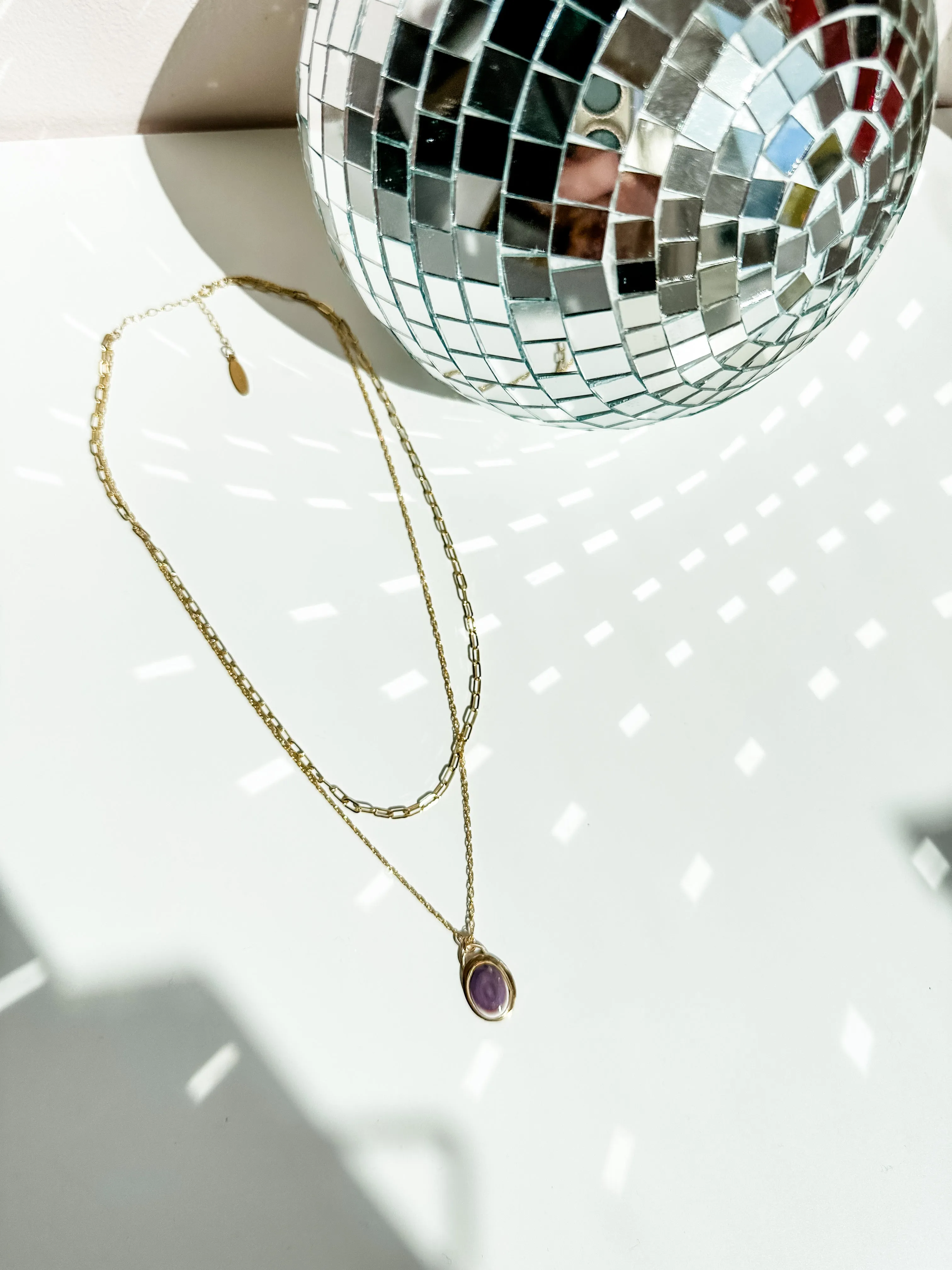Amethyst Double Up Layering Necklace