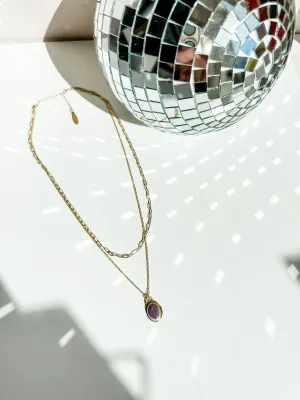 Amethyst Double Up Layering Necklace