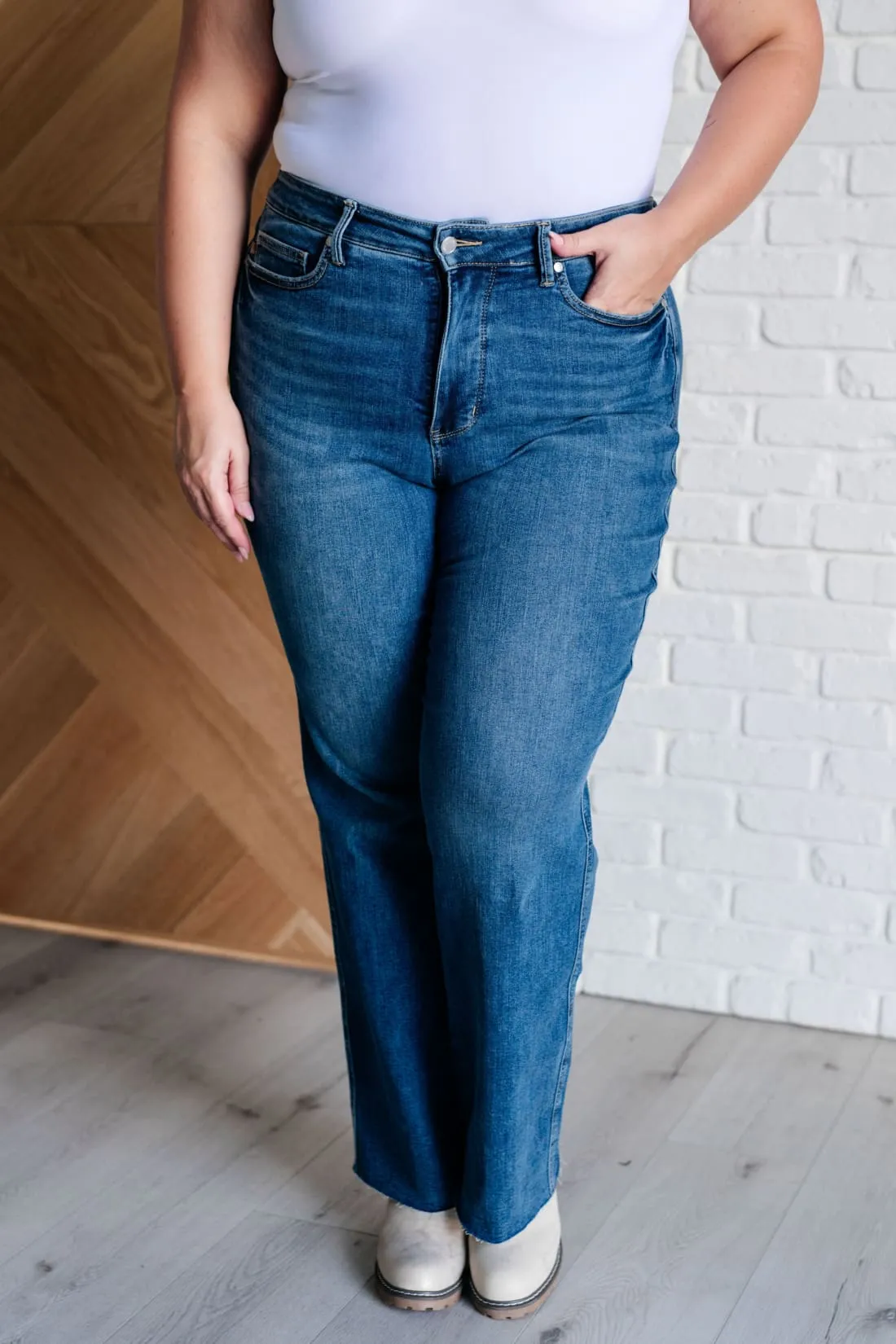 Anita Mid Rise Control Top Vintage Straight Leg Jeans