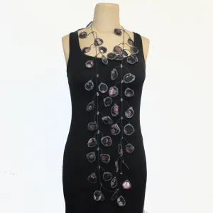 Annemieke Broenink Necklace, Polka Dot Metallic, Burgundy/Pink