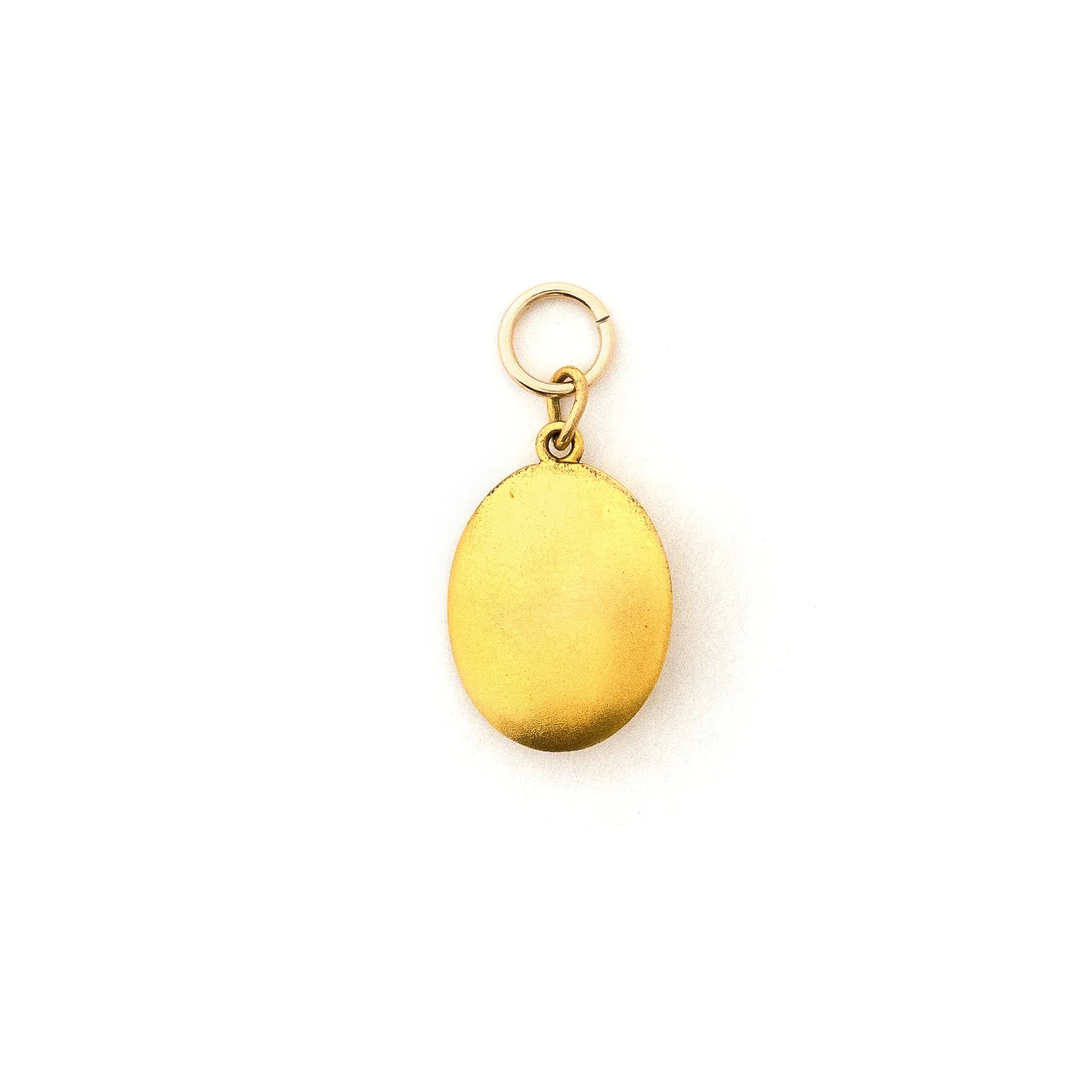 Antique 14k Matte Gold Turquoise Charm