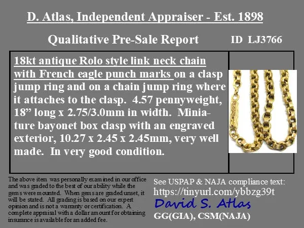 Antique Rolo Chain, 18kt
