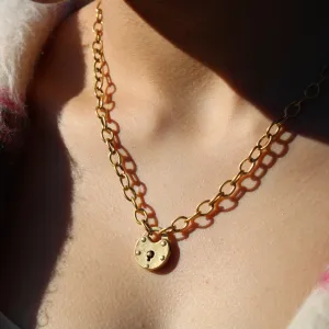 Antiqued Gold Heart Lock Chain