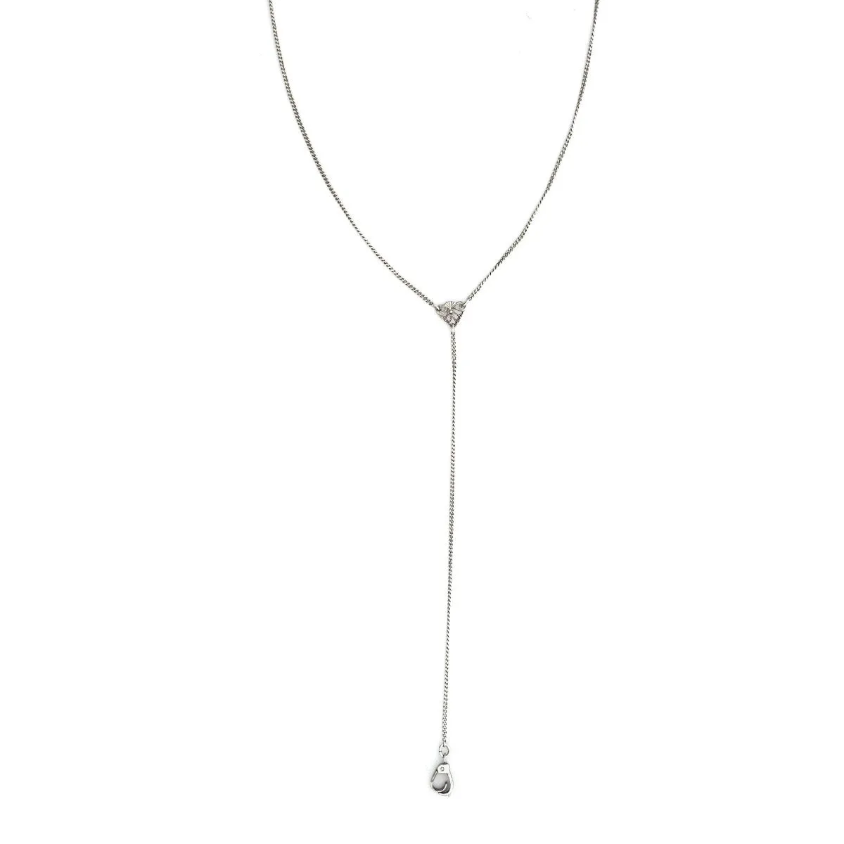 Art Deco Silver Curb Lorgnette Chain