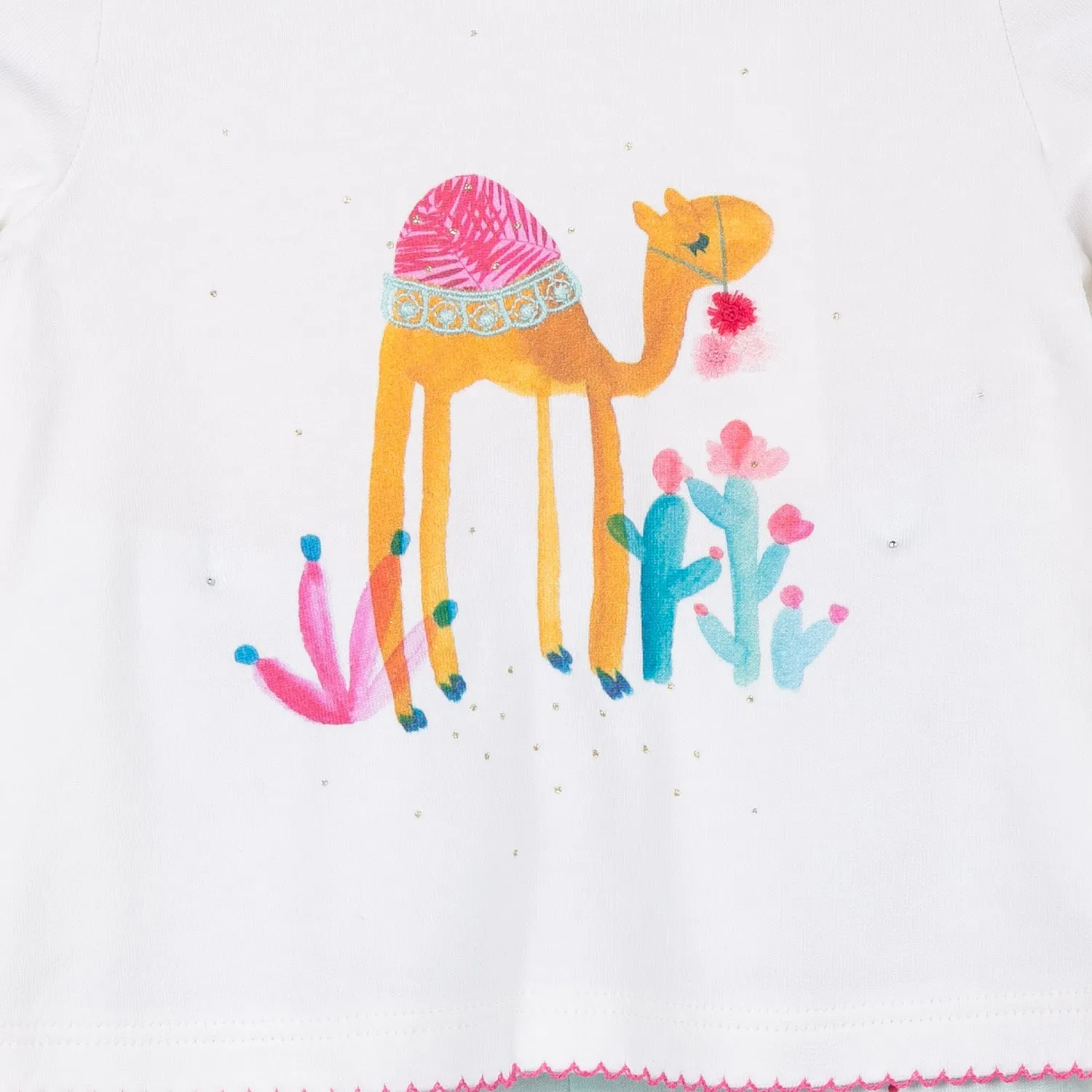 Baby Girls Printed T-shirt   Reversible Leggings Set