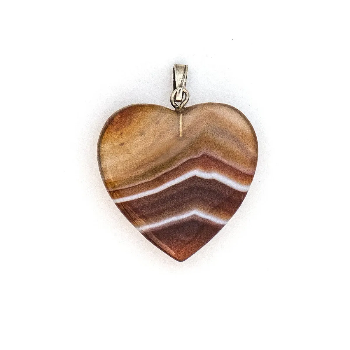 Banded Agate Vintage Heart Charm