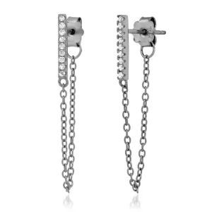 BAR CHAIN EARRING, BRSS