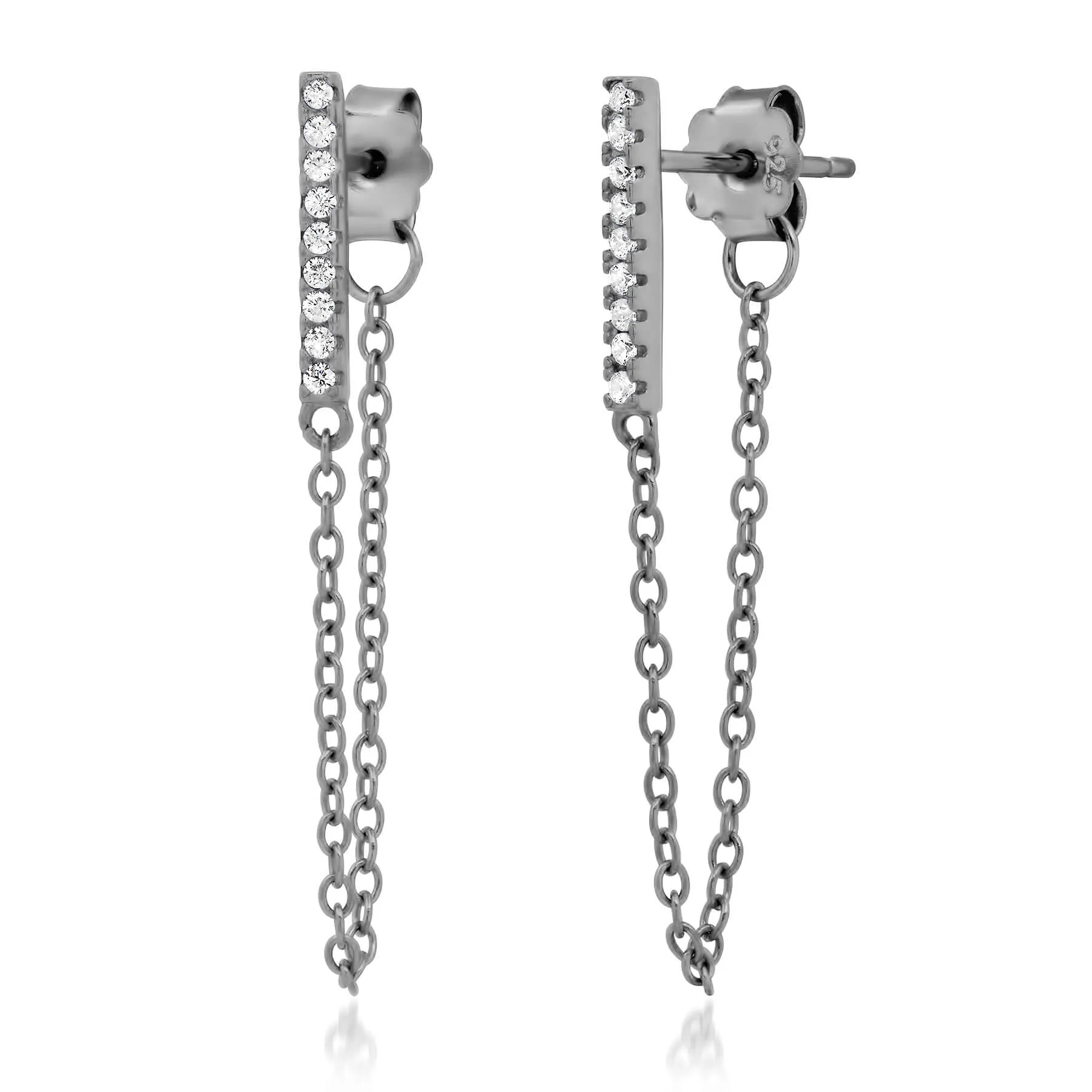 BAR CHAIN EARRING, BRSS