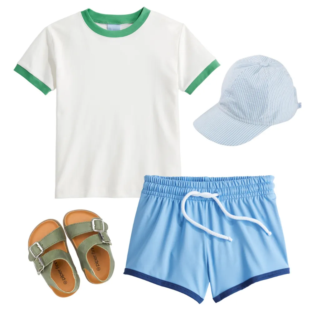 Bayshore Swim Trunk -- Blue w/ Navy
