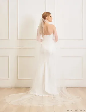 Beaded Scallop Veil with Crystals (#Emely)