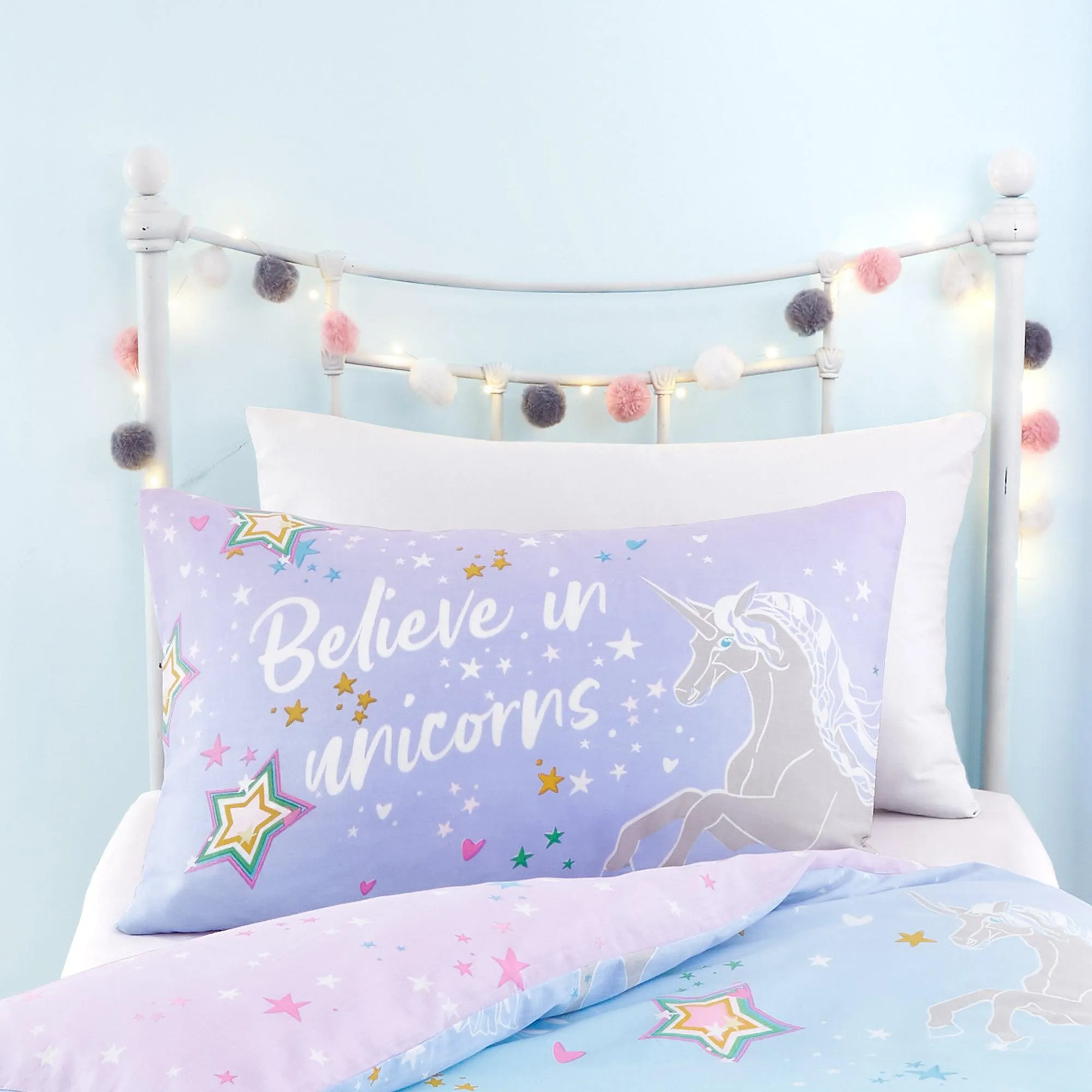 Bedlam Ombre Unicorn Duvet Cover Set - Lilac