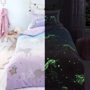 Bedlam Ombre Unicorn Duvet Cover Set - Lilac