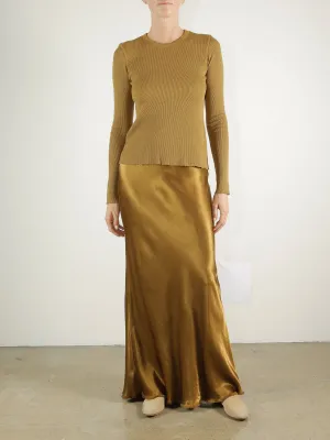 Bernie Skirt in Vintage Satin - Tannin
