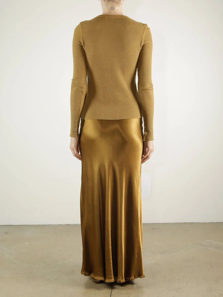 Bernie Skirt in Vintage Satin - Tannin