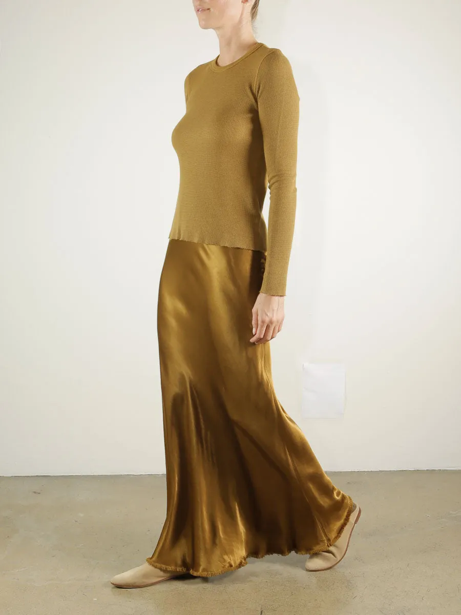 Bernie Skirt in Vintage Satin - Tannin