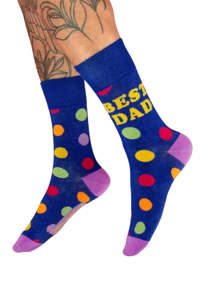 Best Dad - Polka Dot Socks