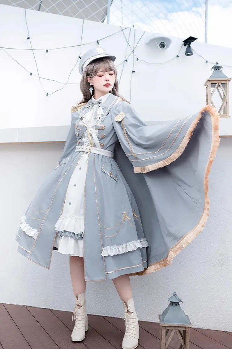 Blue Star Ocean Fantasy Cardigan Bowknot Sweet Military Elegant Lolita Dress