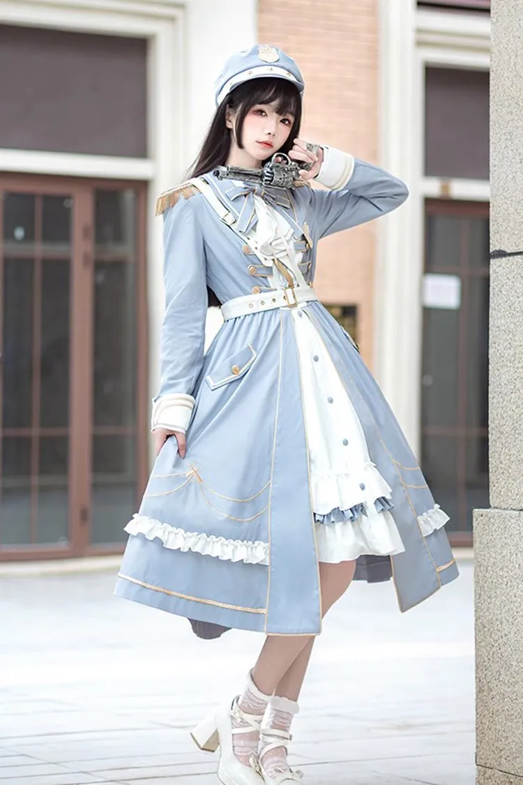 Blue Star Ocean Fantasy Cardigan Bowknot Sweet Military Elegant Lolita Dress