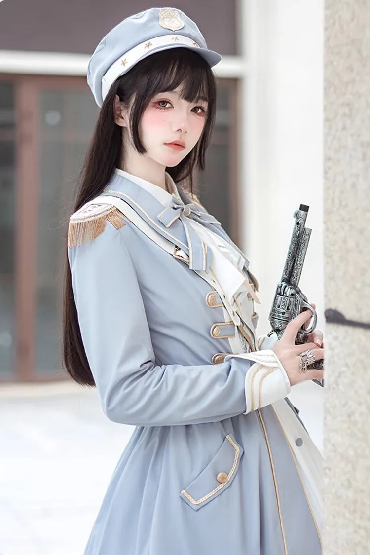 Blue Star Ocean Fantasy Cardigan Bowknot Sweet Military Elegant Lolita Dress