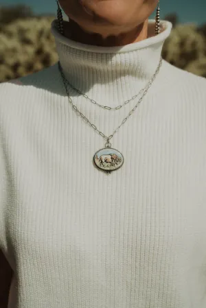 Blue   White Buffalo Necklace