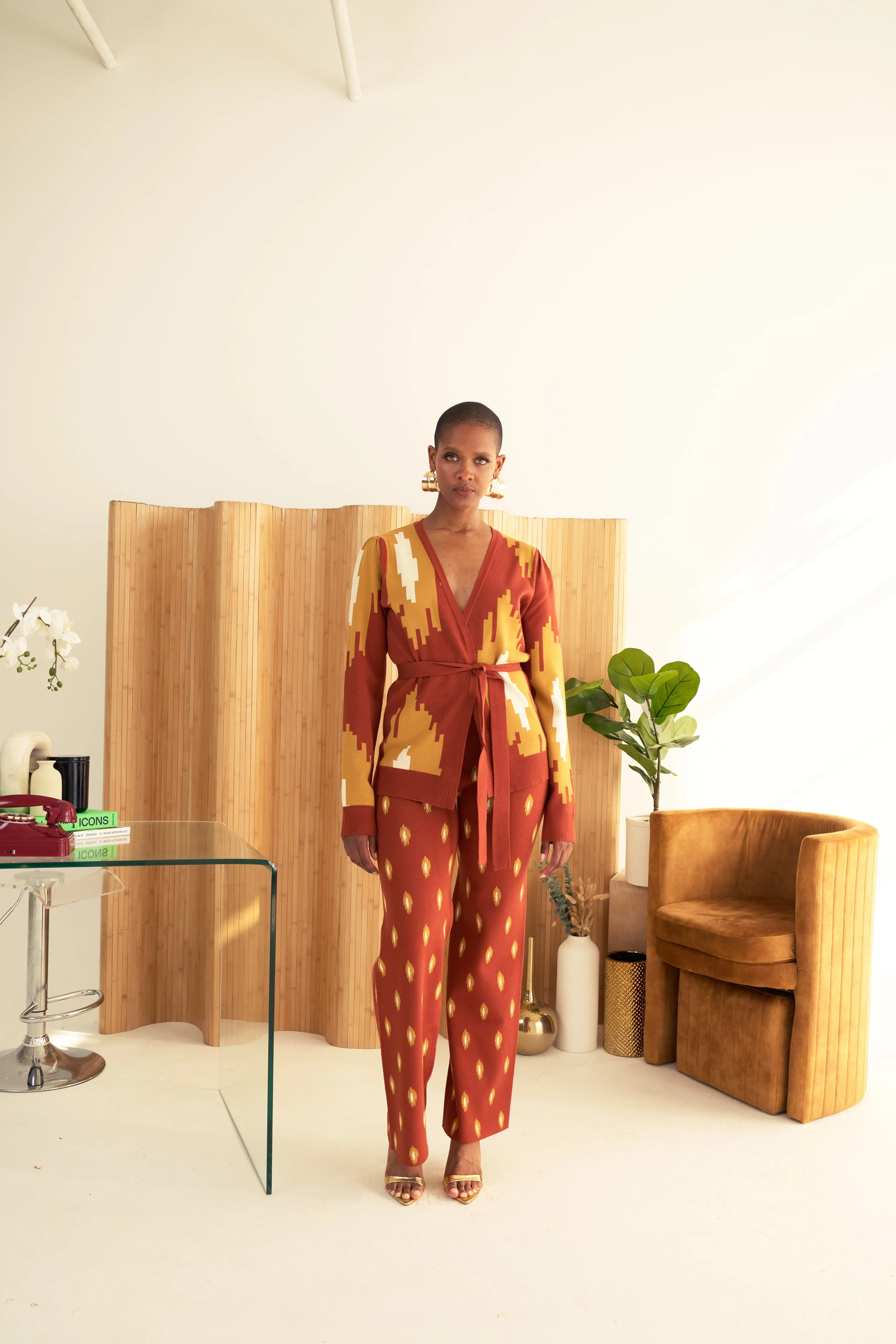 Bold Tribal Dot Wrap Cardi