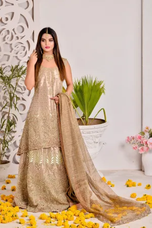 Bridal Short Frock with Lehenga Dress Pakistani #BS752