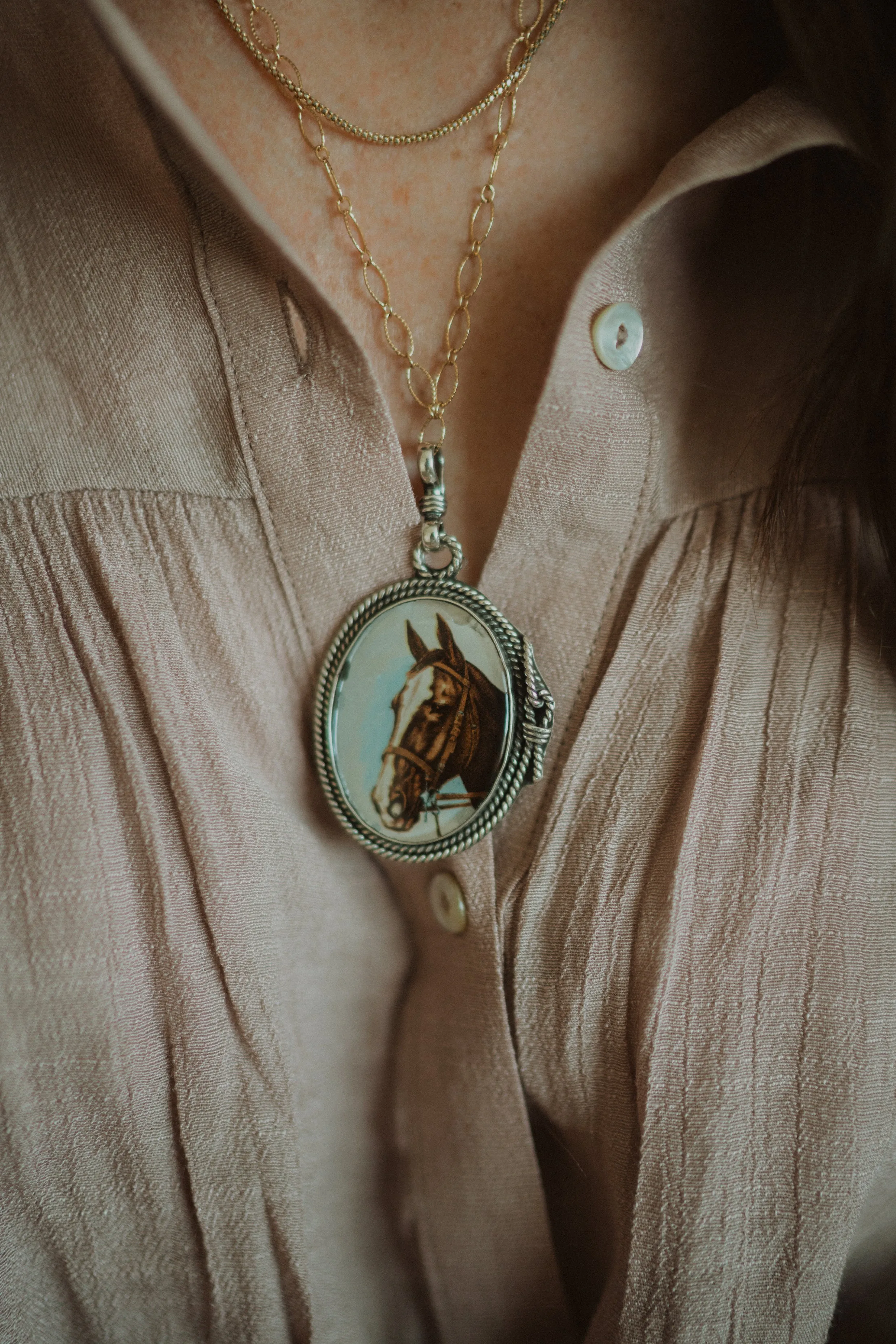 Brown Horse Necklace