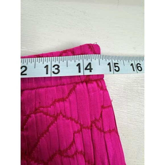 bruce oldfield Skirt Vintage Designer Pink Pattern Lined Wool Silk Blend Pencil