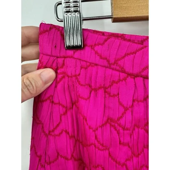 bruce oldfield Skirt Vintage Designer Pink Pattern Lined Wool Silk Blend Pencil